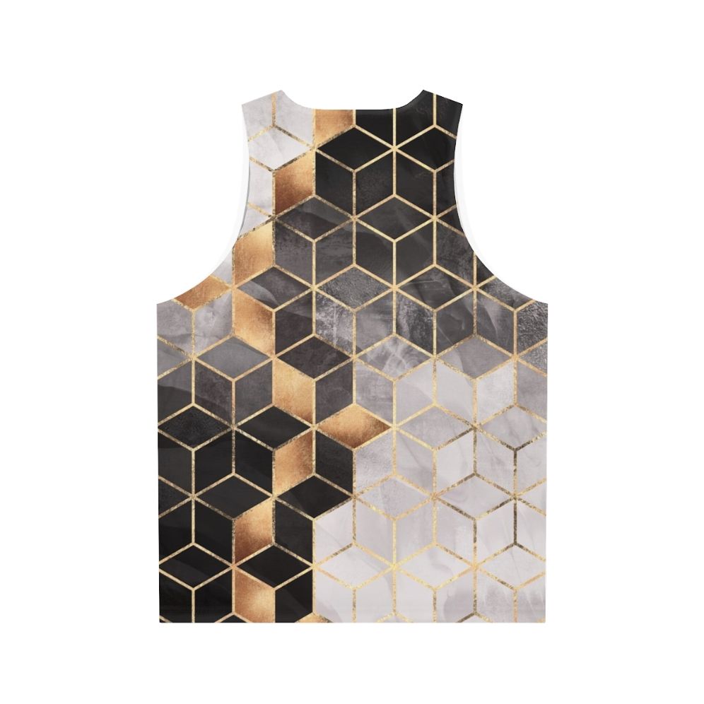 Geometric cubed pattern unisex tank top - Back