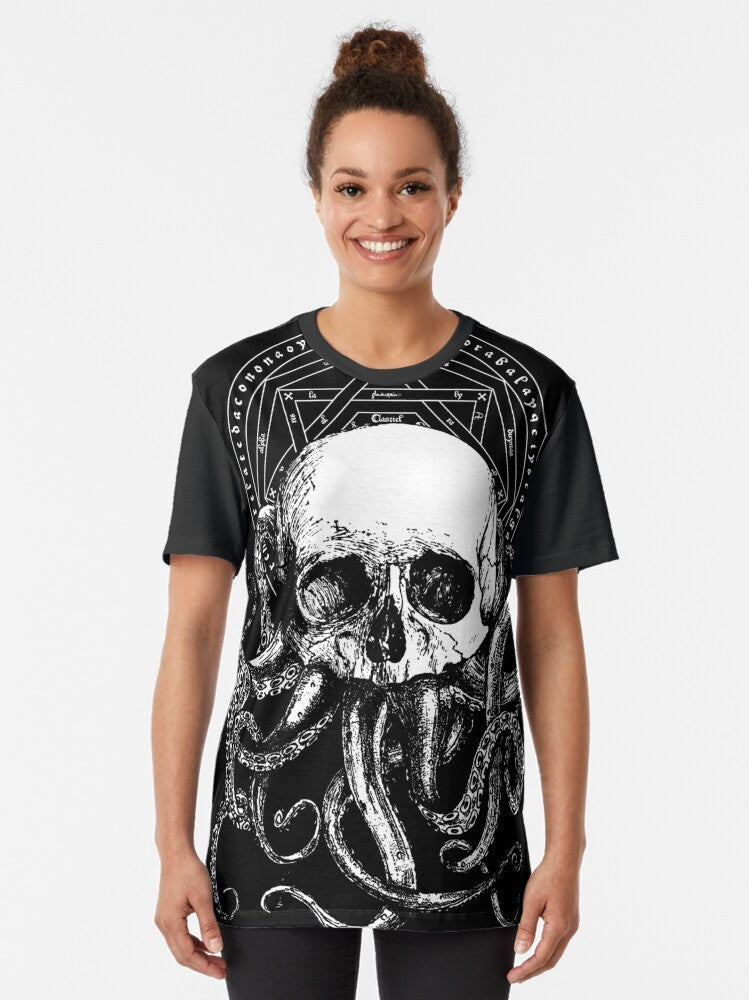 Cthulhu occult gothic dark graphic design t-shirt - Women