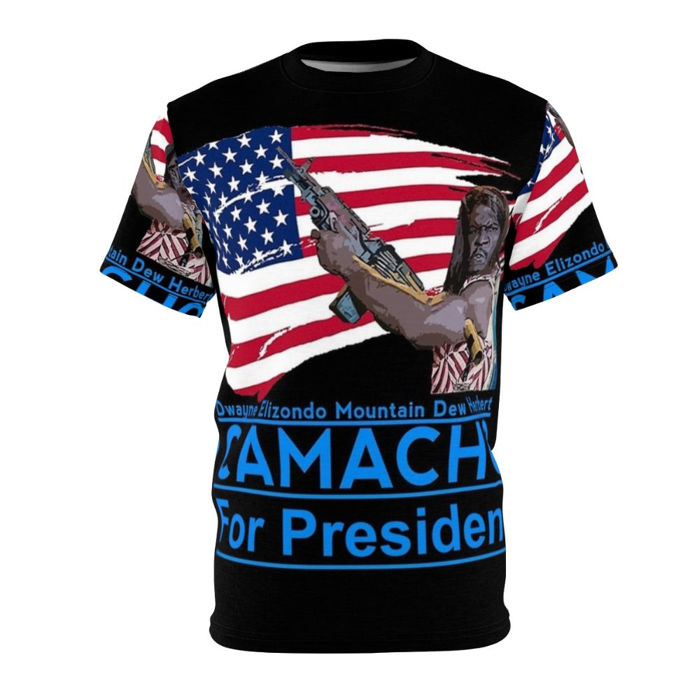 Camacho-Inspired Custom T-Shirt featuring a fictional presidential candidate