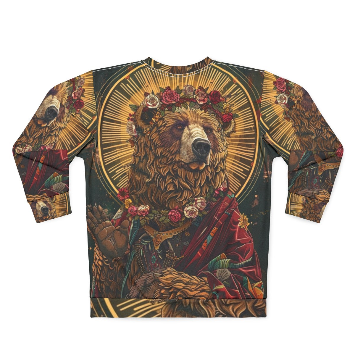 Feminist "Holy Grawl" Sweatshirt with Bear Design - Back