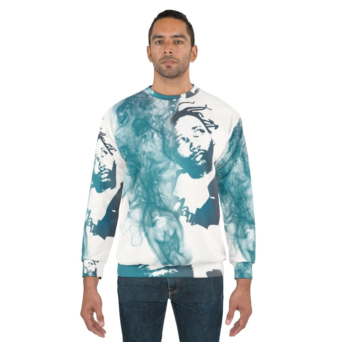 Ol Dirty Bastard portrait sweatshirt with smoke effects - men