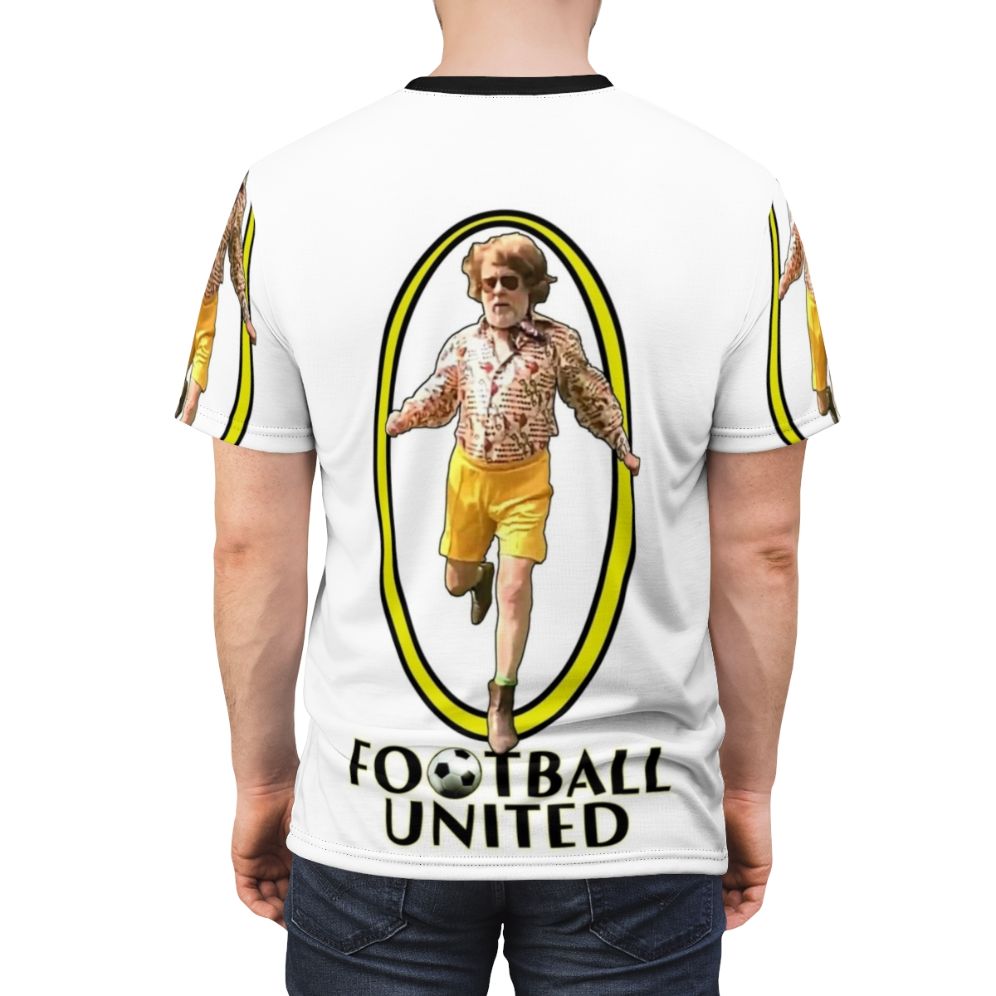 Vic Reeves-inspired football t-shirt with a humorous design - men back