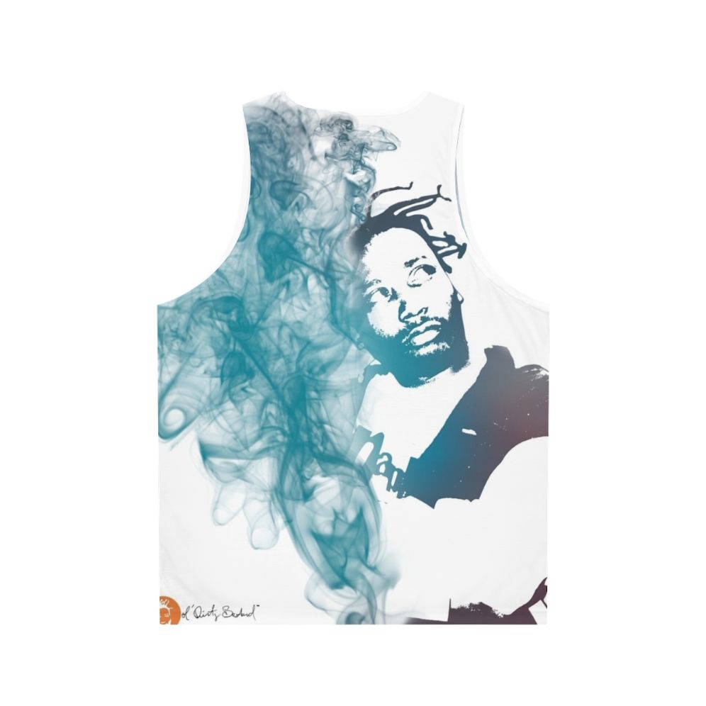 Ol Dirty Bastard smoke dispersion portrait on unisex tank top - Back