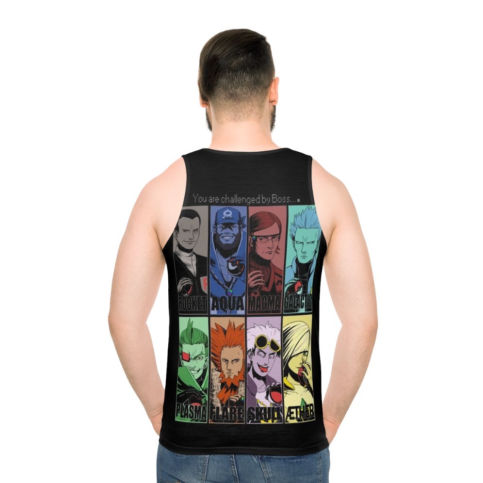 Unisex tank top with Pokemon-inspired team designs - men back