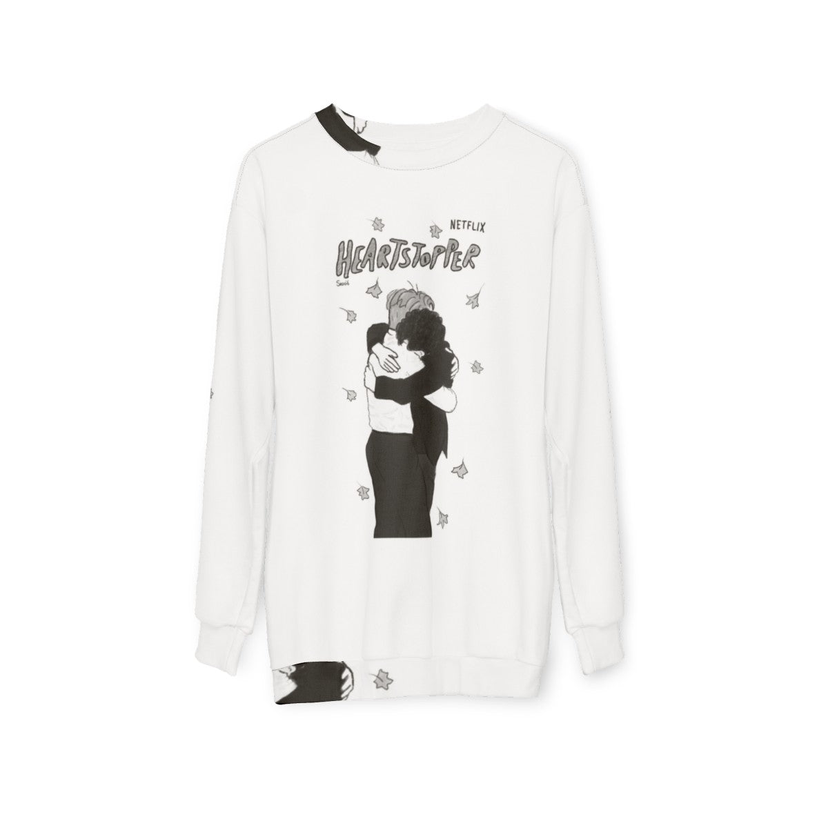 Heartstopper Nick and Charlie Hug Sweatshirt - hanging