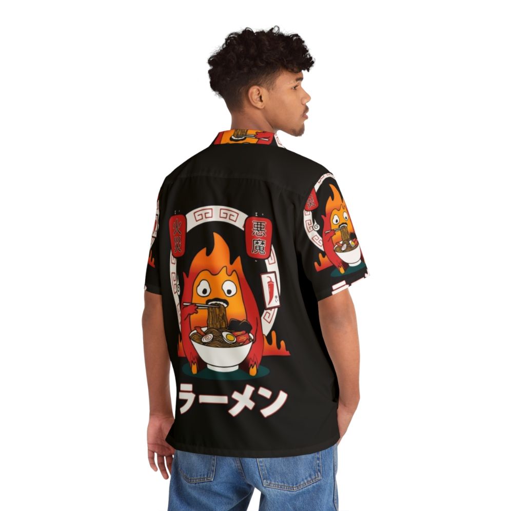 Spicy Calcifer Studio Ghibli Inspired Hawaiian Shirt - People Back