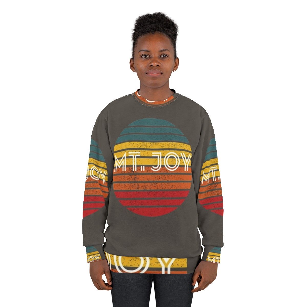 Retro vintage Mt Joy indie alternative music sweatshirt with nature landscape design - women