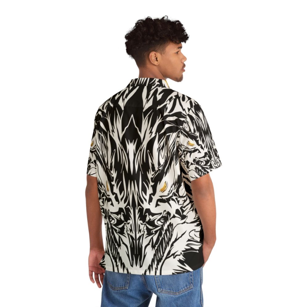 Mystic ice dragon Hawaiian shirt with legendary animal spirits - People Back