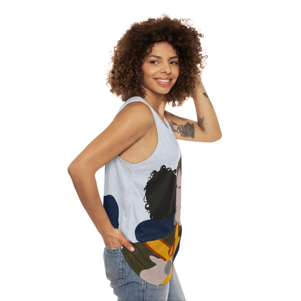 Wilhelm and Simon hugging unisex tank top - women side