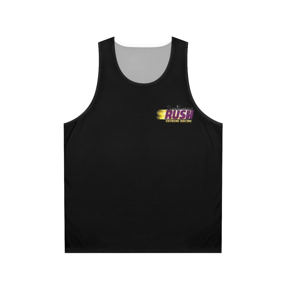 Retro N64 racing game San Francisco Rush unisex tank top