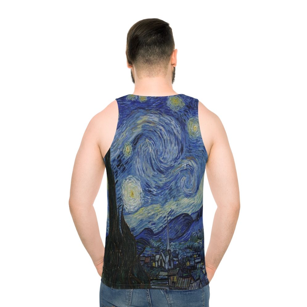 The Starry Night' by Vincent Van Gogh Unisex Tank Top - men back