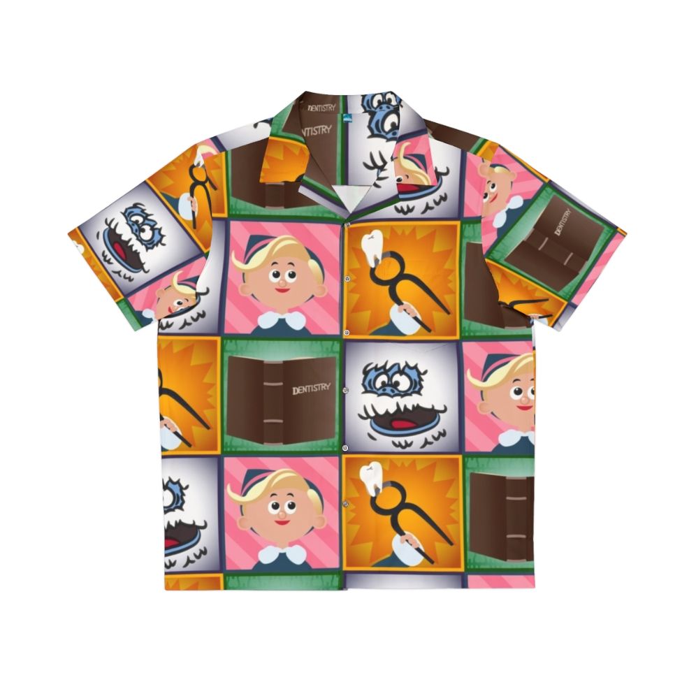 Hermey Squares Hawaiian Shirt with Elf Christmas Holiday Print