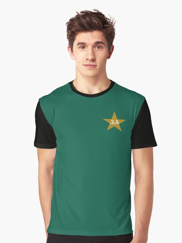 Pakistan Cricket Team Logo Graphic T-Shirt featuring Babar Azam, the star cricketer - Men