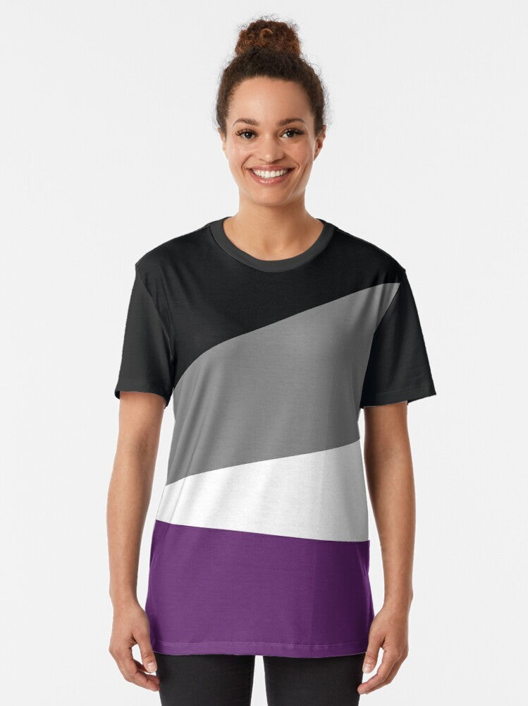 Ace Pride Graphic T-Shirt featuring the asexual flag design - Women