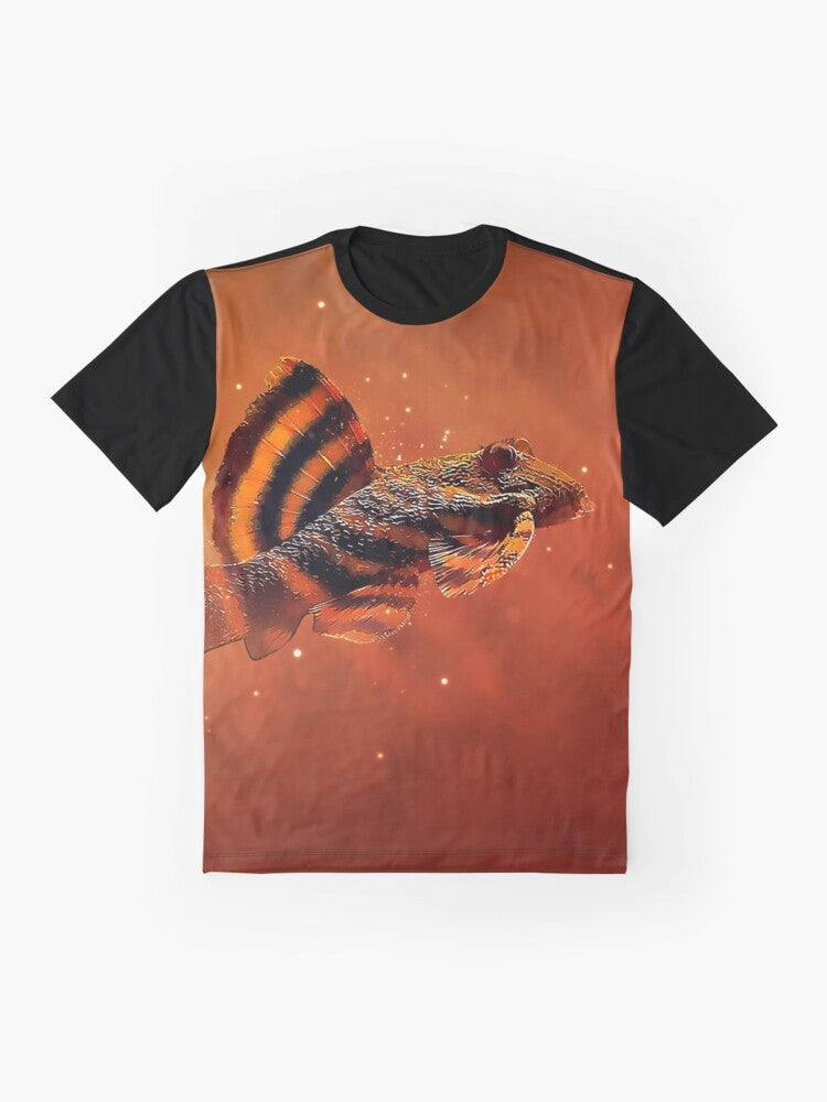 L397 tiger pleco graphic print on a t-shirt - Flat lay