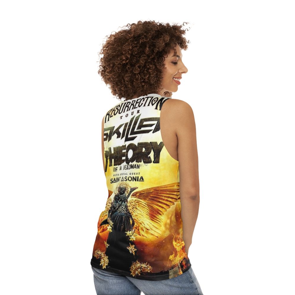 Skillet Theory of a Deadman 2023 Unisex Concert Tank Top - women back