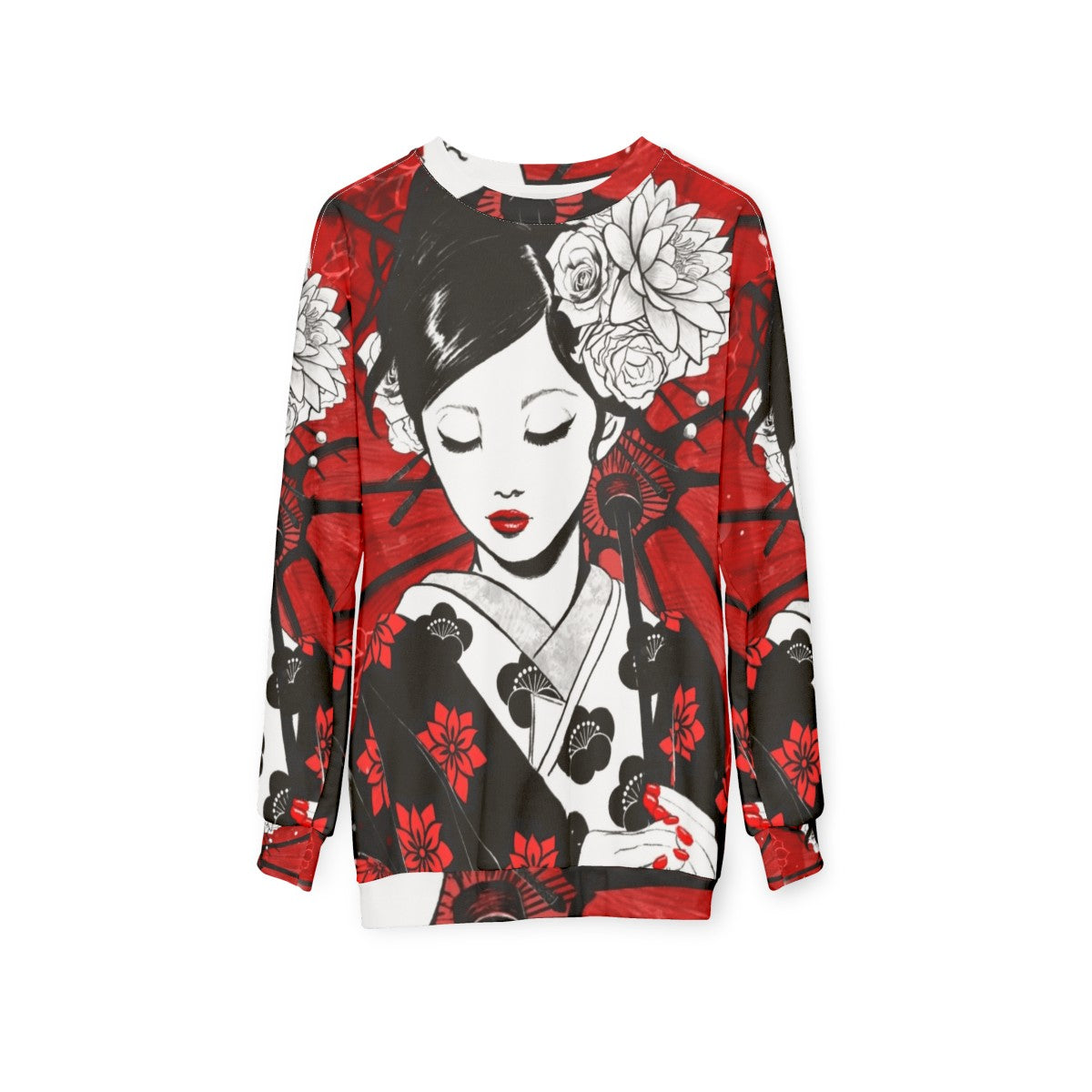 Geisha Japan Collection Graphic Sweatshirt - hanging