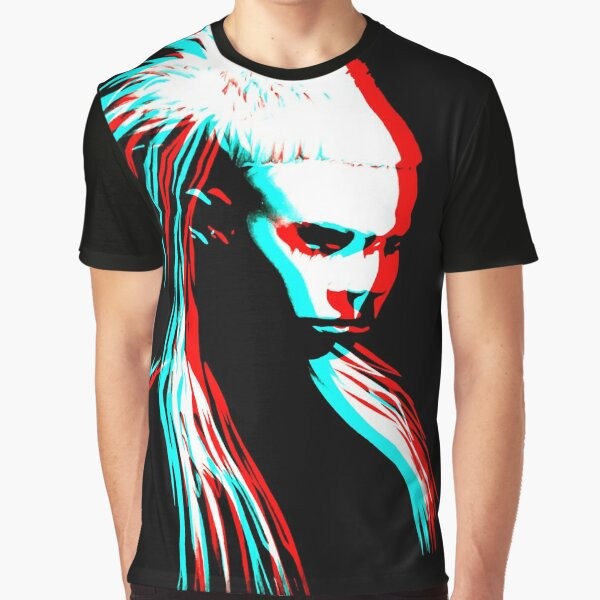 Die Antwoord Yolandi Visser Black and White Portrait Graphic T-Shirt