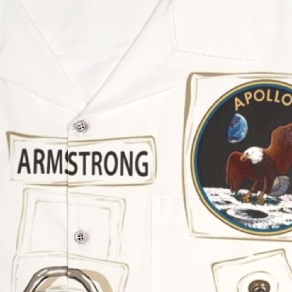 Neil Armstrong Nasa Astronaut Spacesuit Hawaiian Shirt - Detail