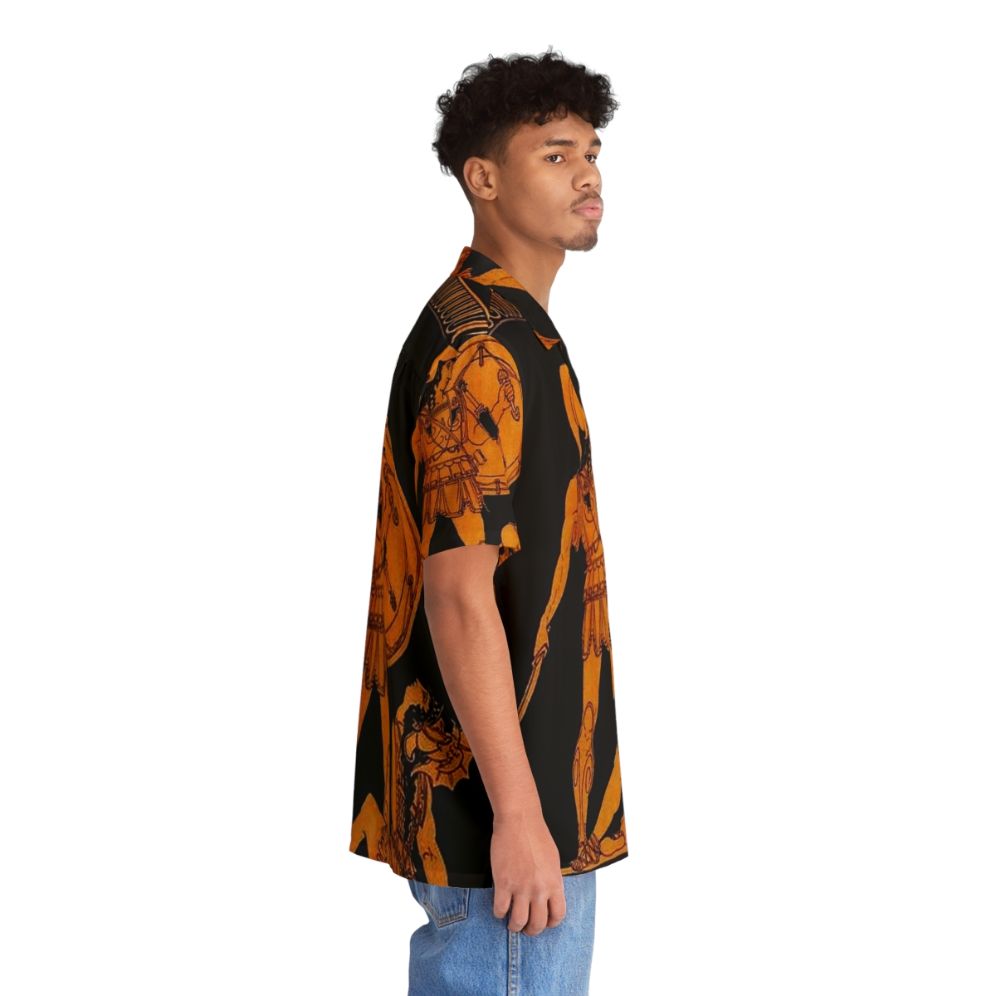 Colorful Greek mythology inspired Hawaiian shirt with ancient Greek god and goddess frieze print - People Pight