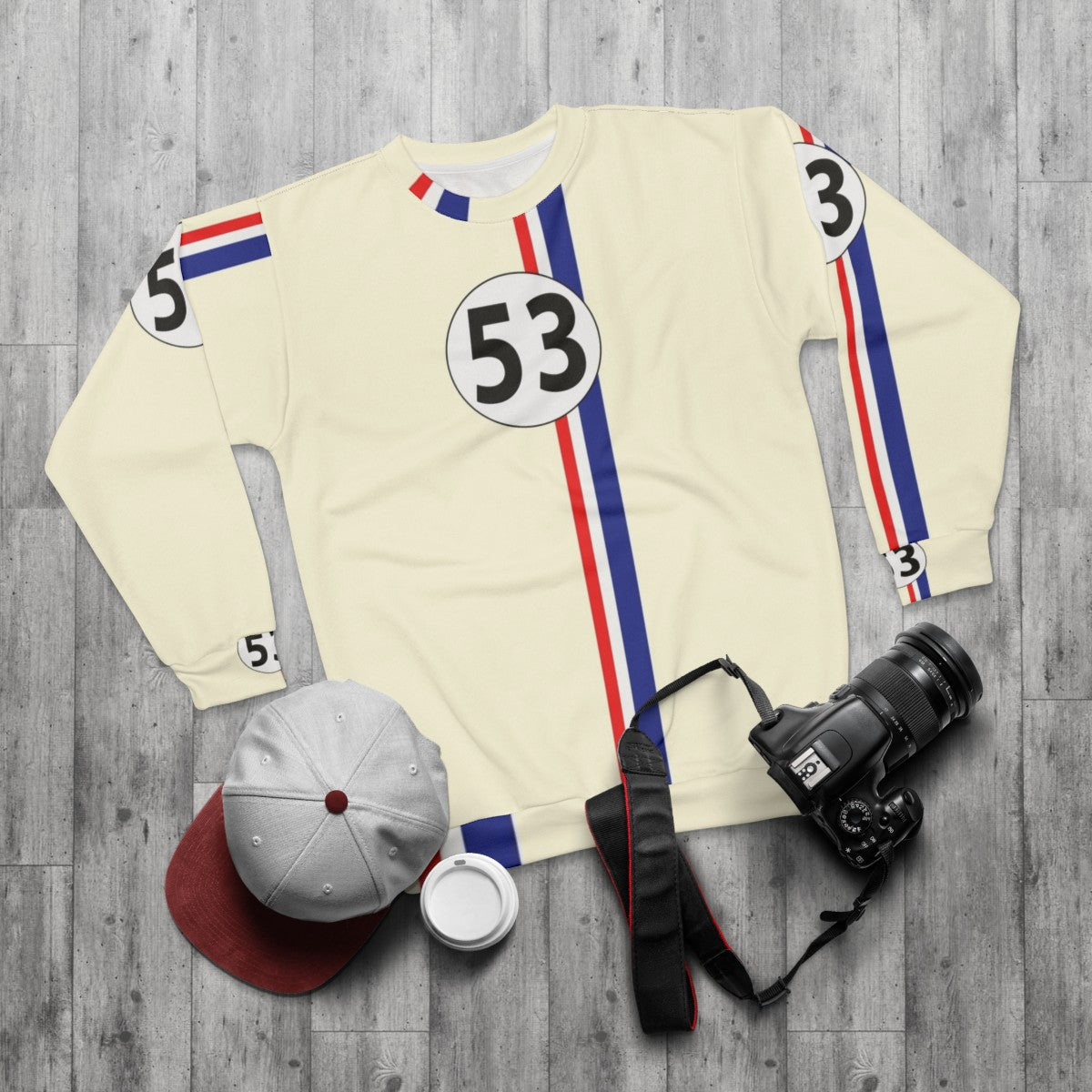 Herbie Number 53 Racing Sweatshirt - flat lay