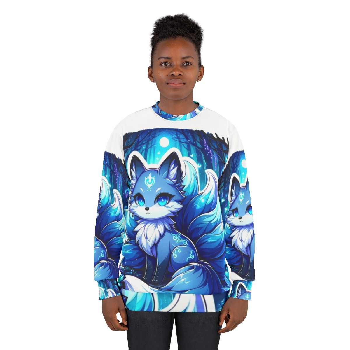 Mystic azure fox legendary animals sweatshirt - women