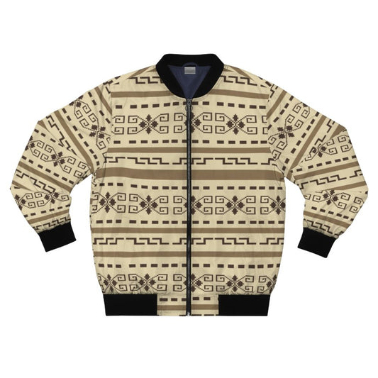 The Big Lebowski inspired bomber jacket with a cardigan pattern and wool texture.