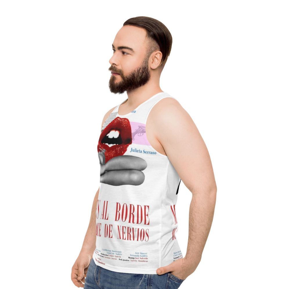 Women's unisex tank top with 'Women on the Verge of a Nervous Breakdown' design - men side