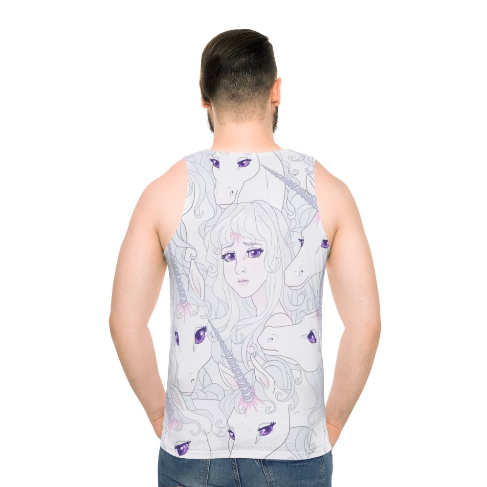 Unisex fantasy tank top inspired by 'The Last Unicorn' - men back