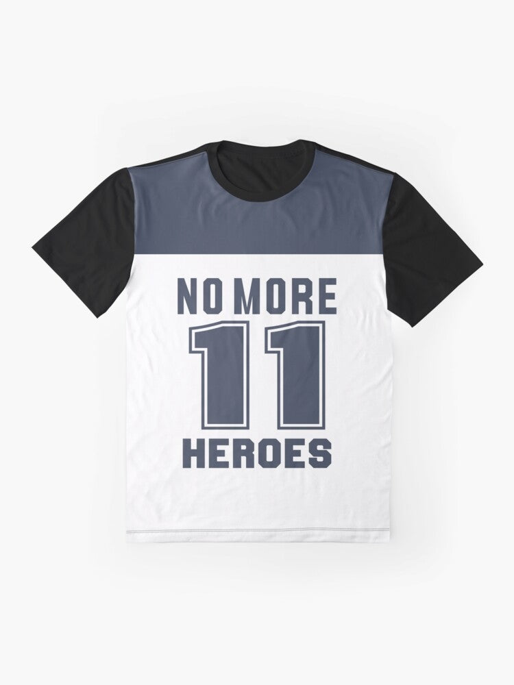 No More Heroes Graphic T-Shirt in Dark Blue - Flat lay