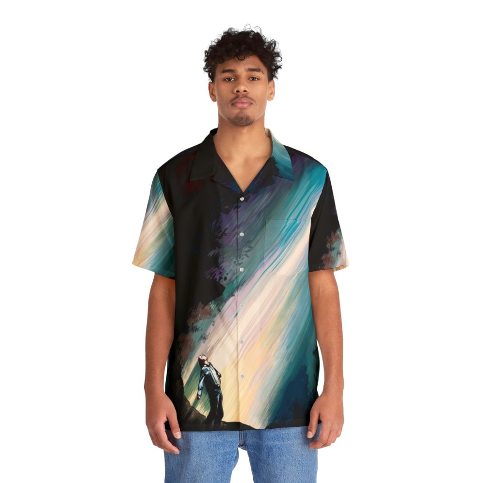 Retro sci-fi 'Fire in the Sky' alien Hawaiian shirt - People Front