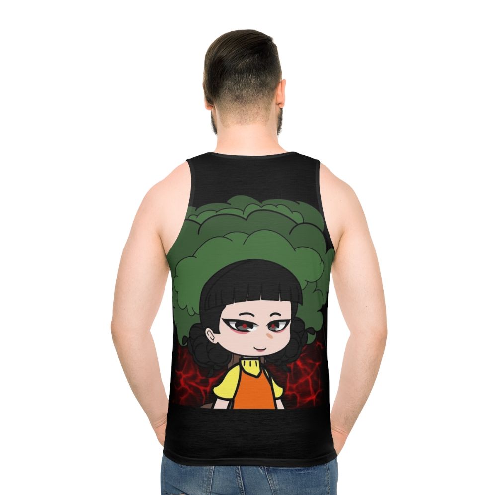 Squid Game Doll Design Unisex Tank Top - men back