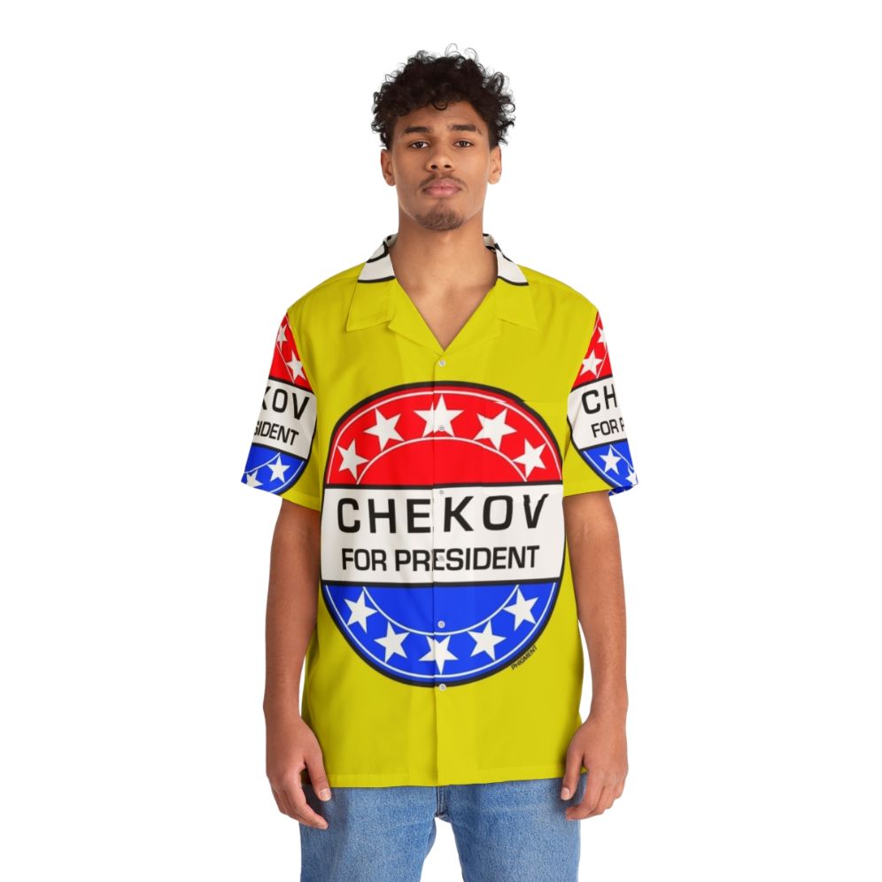 Chekov For President Hawaiian Shirt - Sci-Fi Star Trek Tribute Product Image - People Front