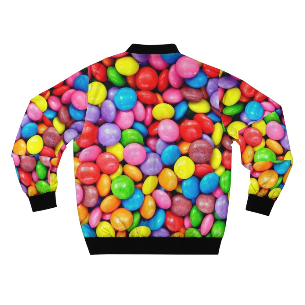 Colorful and vibrant bomber jacket with a rainbow and candy print design - Back