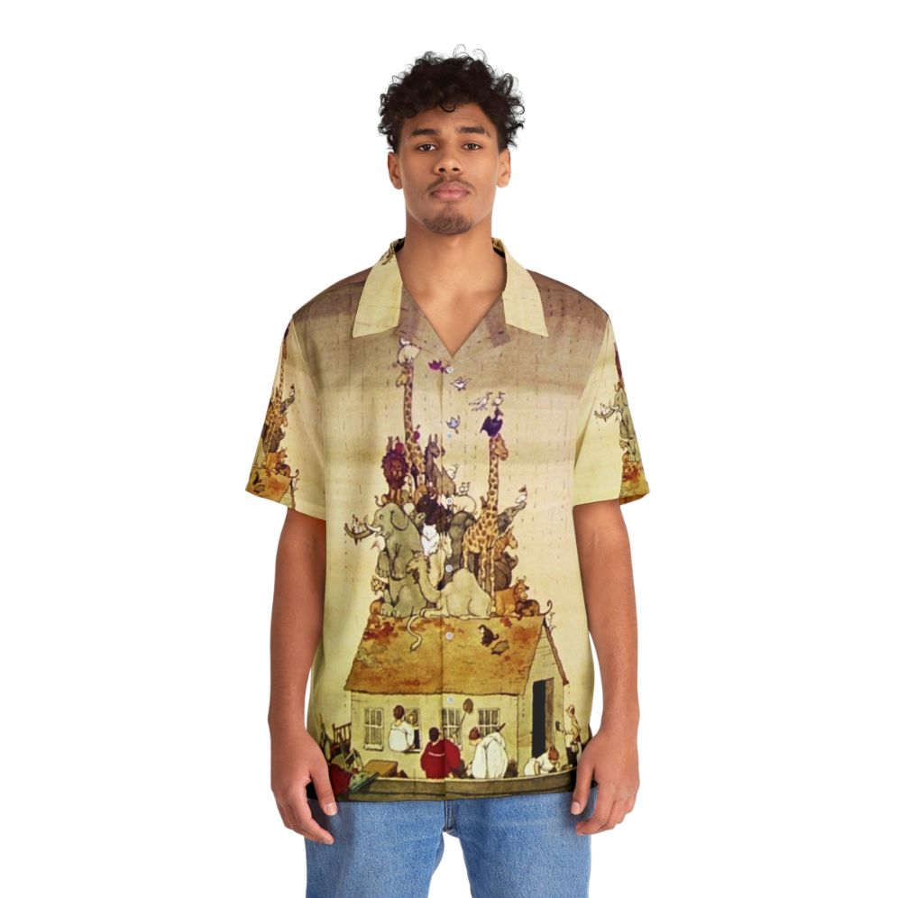 W Heath Robinson Noah's Arc Fantasy Hawaiian Shirt - People Front