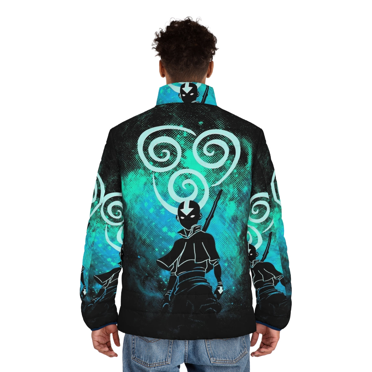 Air Art Puffer Jacket with Avatar and Airbender inspired design - men back