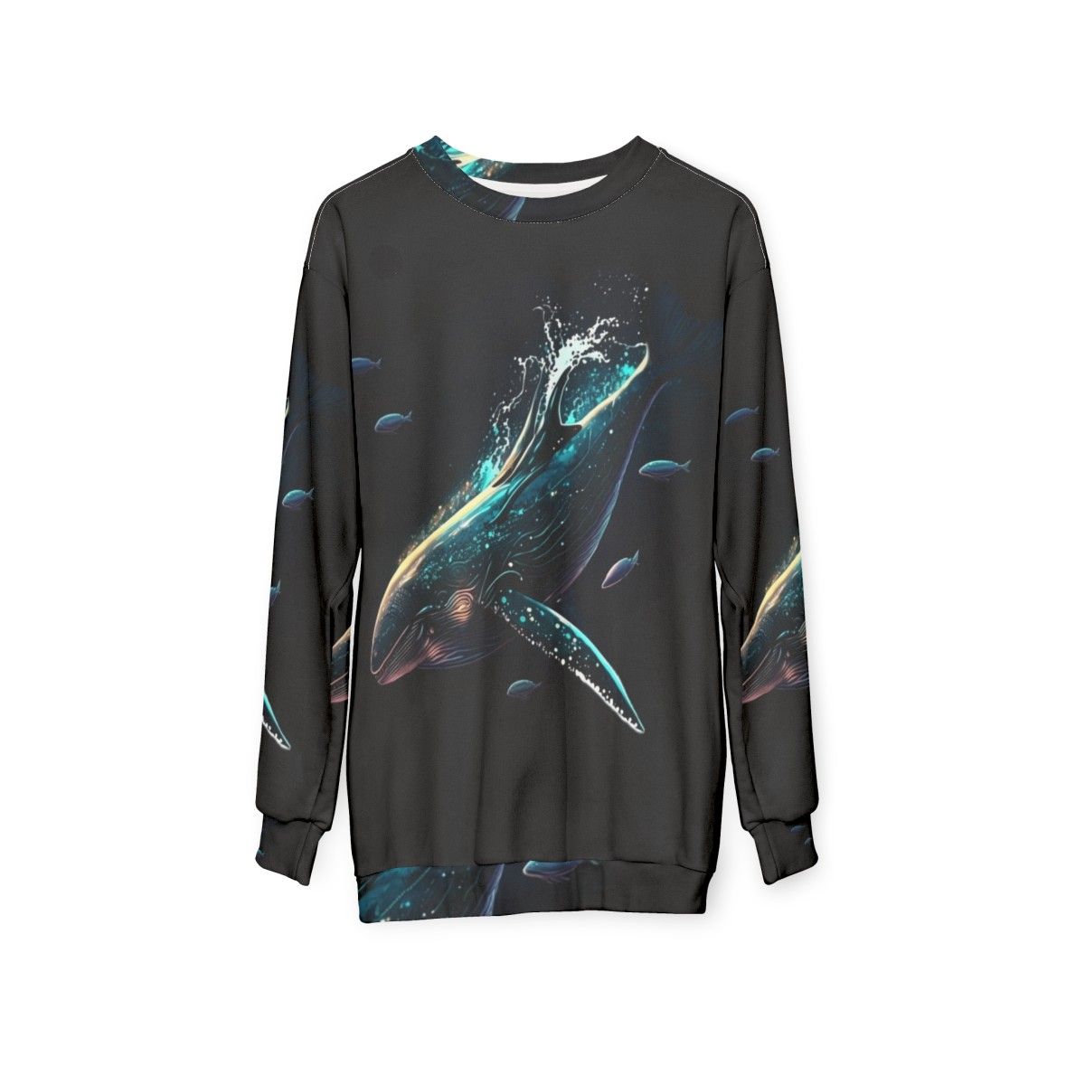 Sweatshirt with mythical sea creatures illustration - hanging