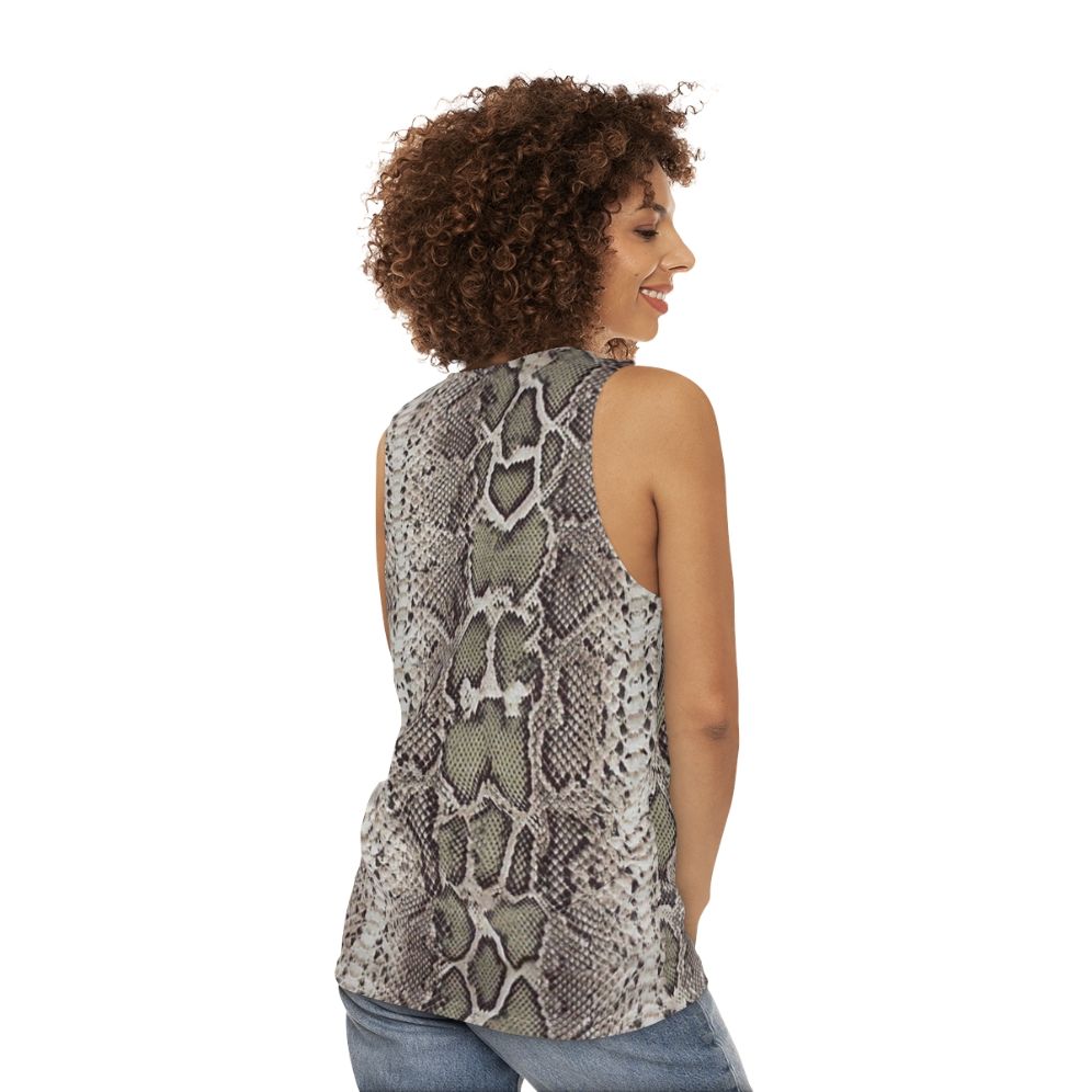 Snakeskin unisex tank top - women back