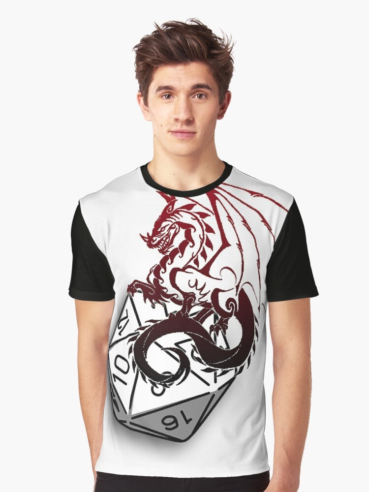 Dungeons and Dragons D20 Graphic T-Shirt for Roleplayers, Dungeon Masters, and Fantasy Fans - Men