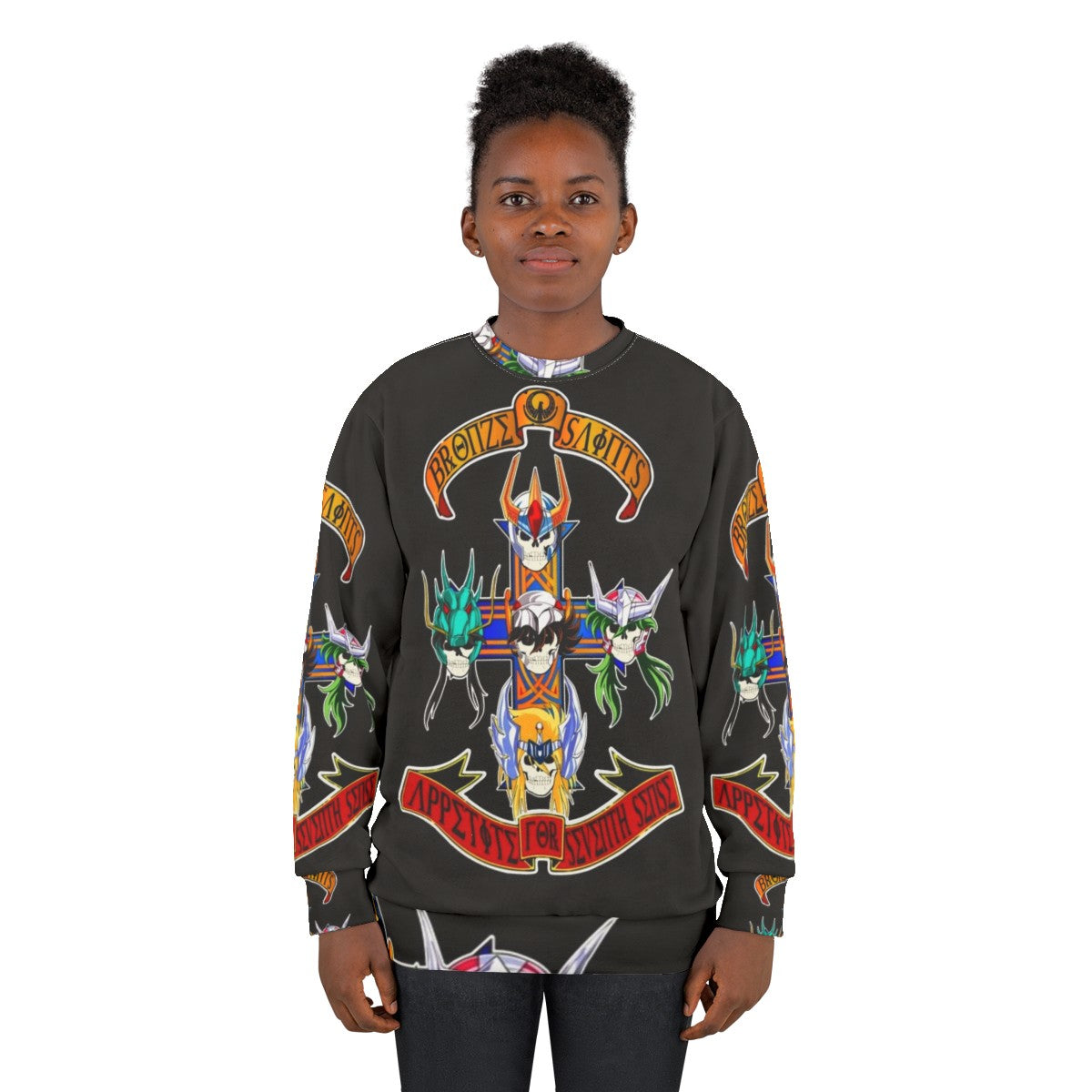 Saint Seiya anime-inspired sweatshirt with Zodiac Knights design - women