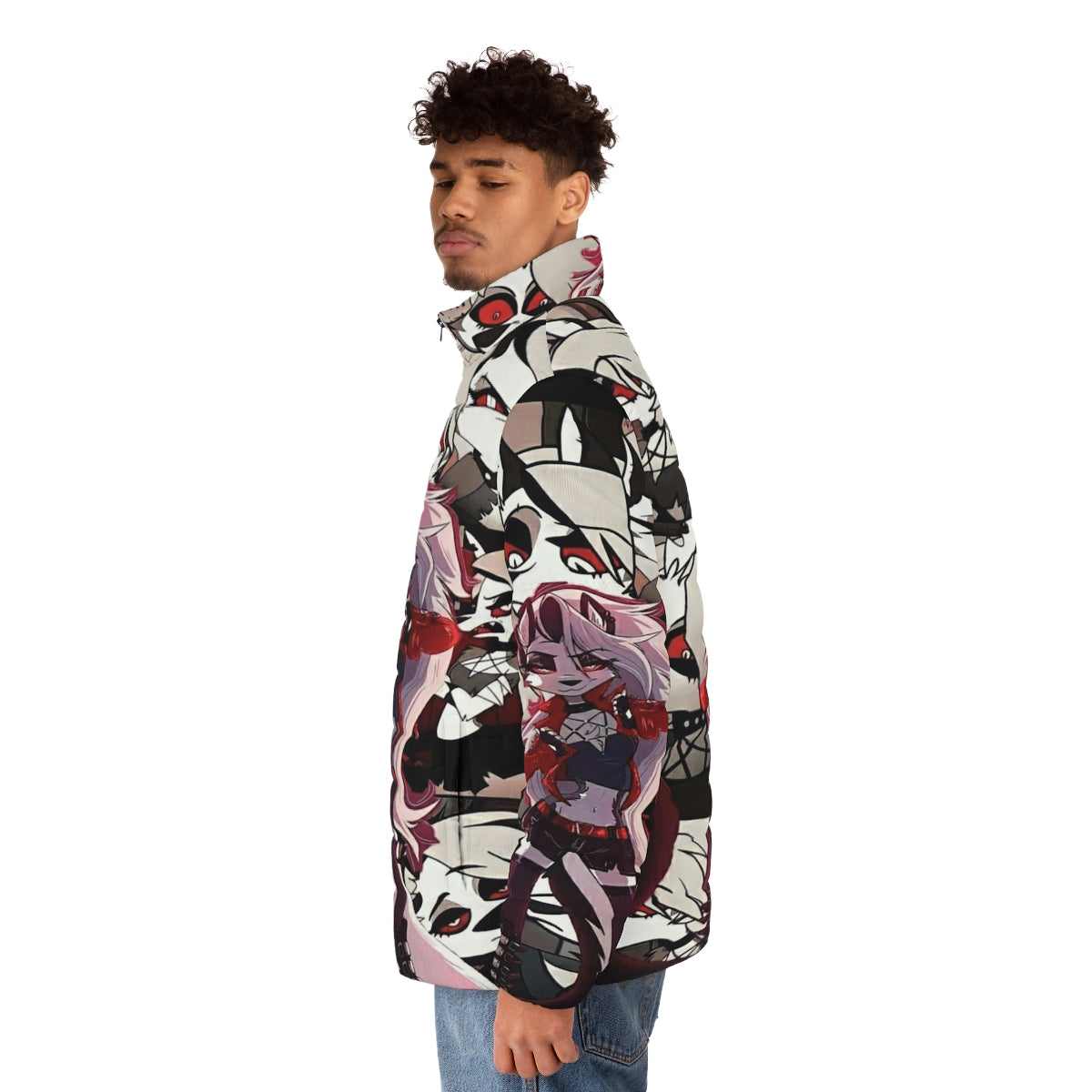 Helluva Boss Loona Puffer Jacket - Anime Inspired Fashion - men side left