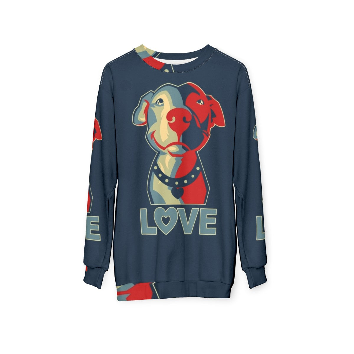 Pitbull Love Sweatshirt for Dog Lovers - hanging