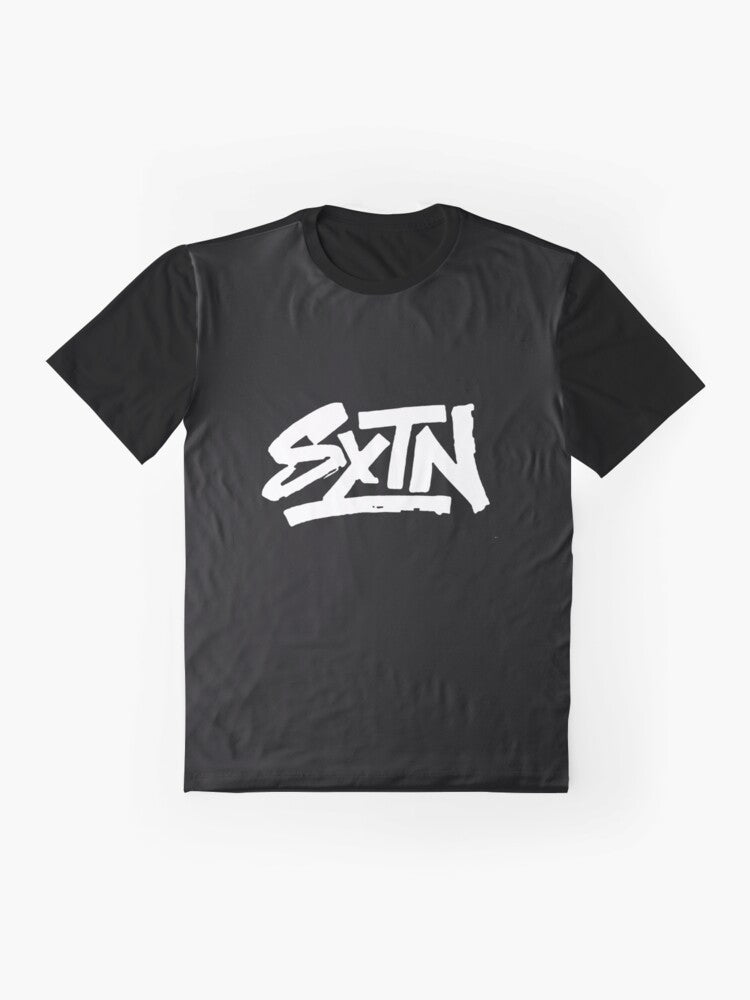 SXTN graphic t-shirt with bold design - Flat lay