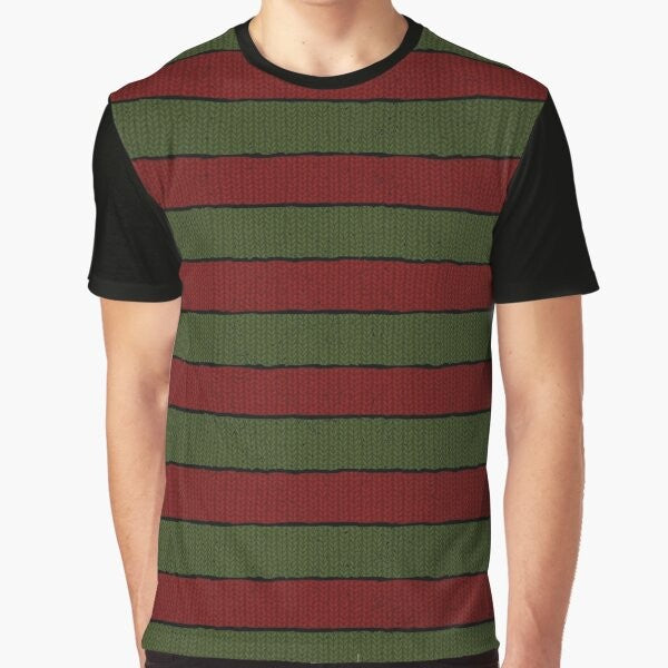 Minimalist graphic t-shirt with "Freddy Krueger" from Nightmare on Elm Street horror movie