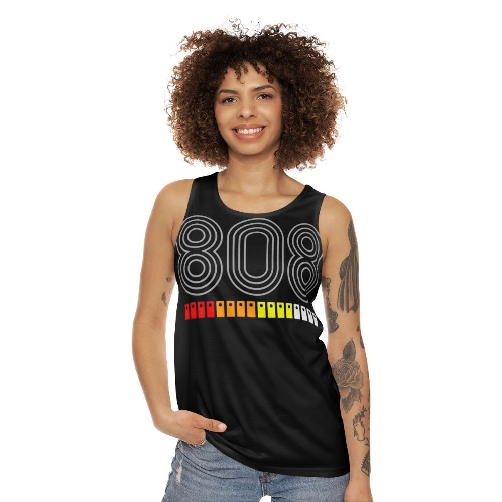 808 Unisex Tank Top with Electronic Music and Dance Inspired Design - women