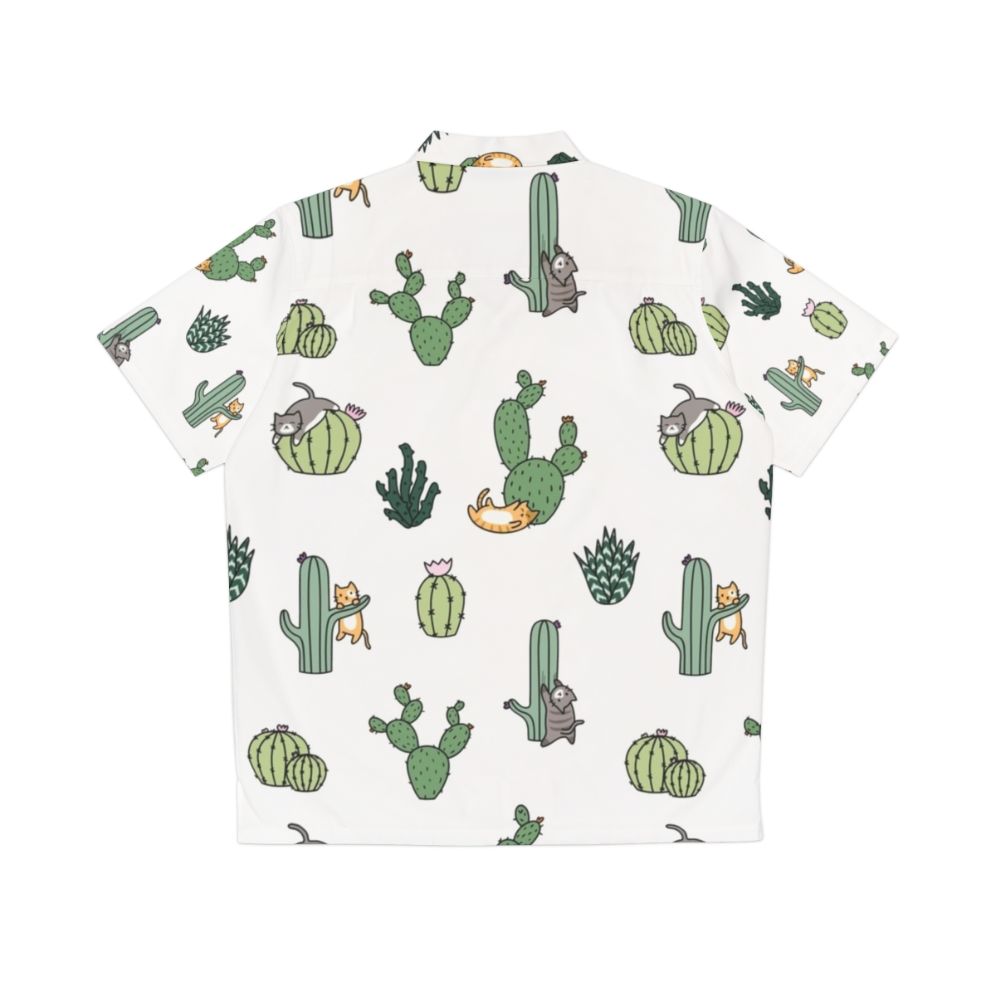 Cacti Cats Hawaiian Shirt with Vibrant Tropical Pattern - Back