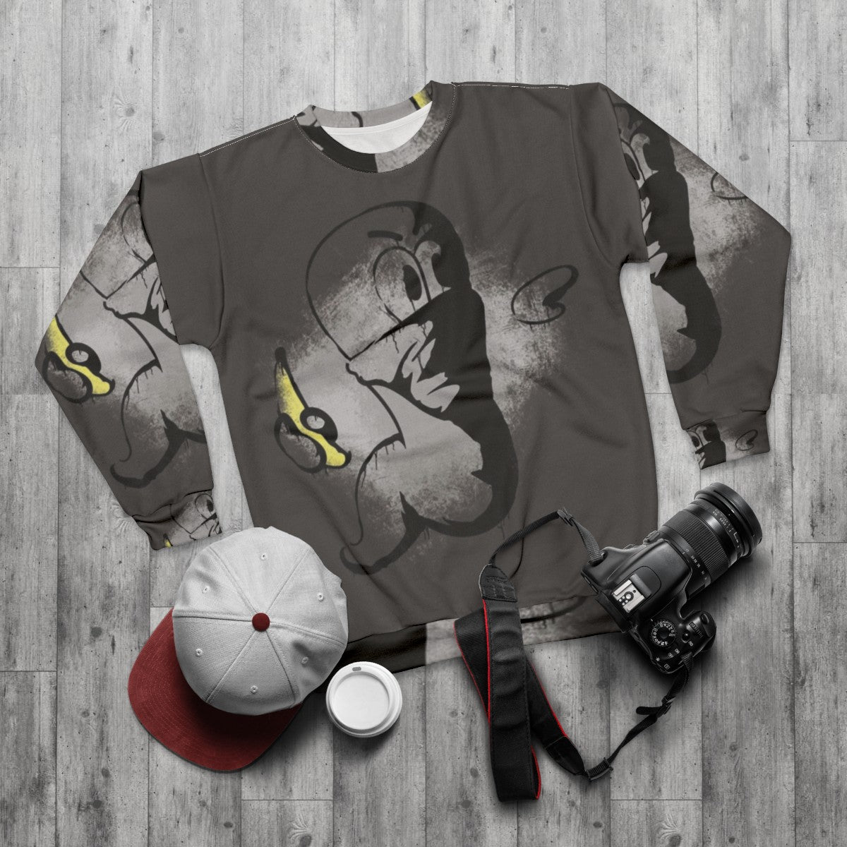 Worms Armageddon Banana Bomb Sweatshirt - flat lay