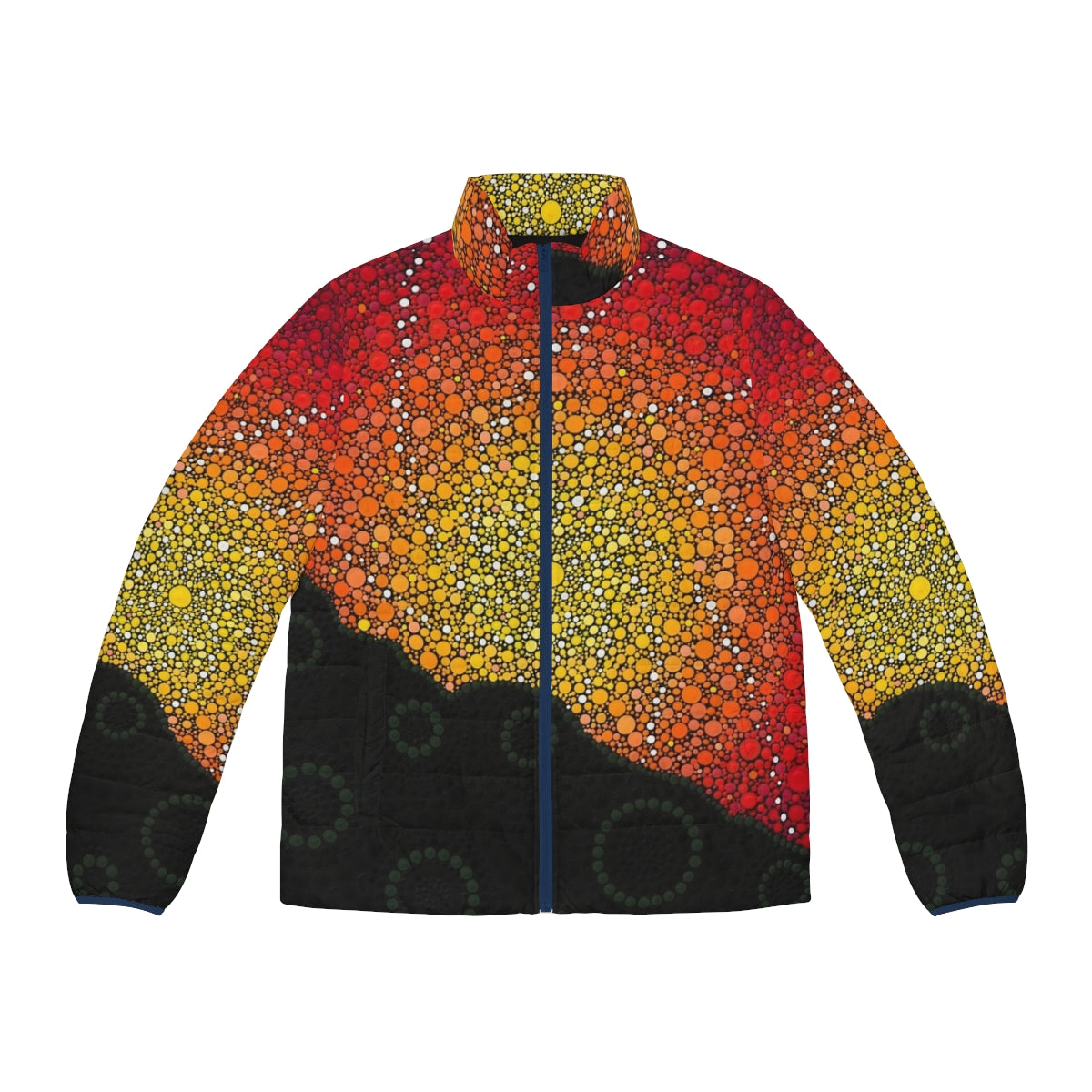 Early Warning Aboriginal Puffer Jacket with Indigenous Australian Art Designs