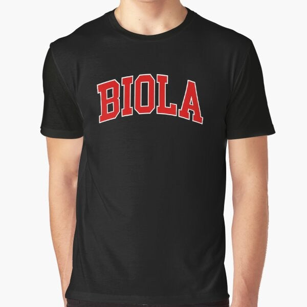 Biola University College Font Curved Graphic T-Shirt