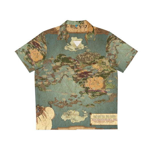 Avatar The Last Airbender world map print on Hawaiian shirt